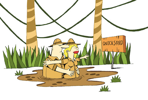 Cartoon: Quicksand... (medium) by berk-olgun tagged quicksand