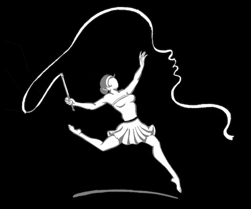 Cartoon: Ribbon Dancer... (medium) by berk-olgun tagged ribbon,dancer