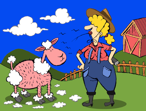 Cartoon: Sheep Shearing... (medium) by berk-olgun tagged sheep,shearing