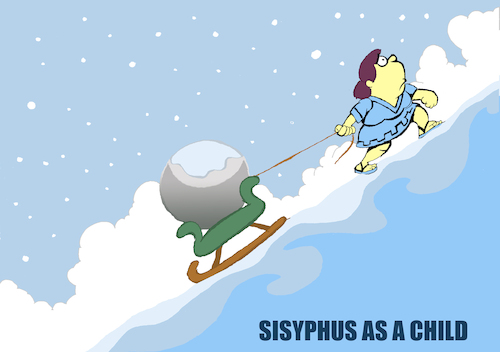 Cartoon: Sisyphus (medium) by berk-olgun tagged sisyphus