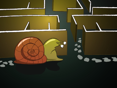 Cartoon: Snail Labyrinth... (medium) by berk-olgun tagged snail,labyrinth