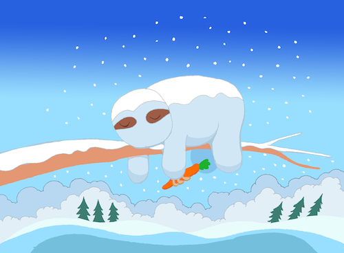 Cartoon: Snowsloth... (medium) by berk-olgun tagged snowsloth