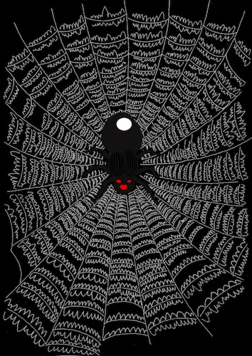 Cartoon: Spider Lace... (medium) by berk-olgun tagged spider,lace