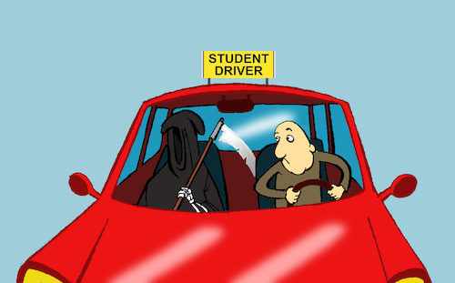 Cartoon: Student Driver... (medium) by berk-olgun tagged student,driver