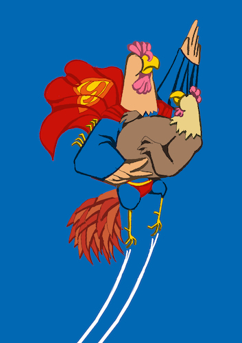 Cartoon: Superrooster... (medium) by berk-olgun tagged superrooster