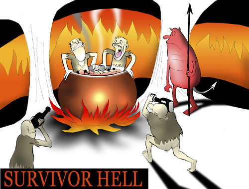 Cartoon: Survivor Hell... (medium) by berk-olgun tagged survivor,hell