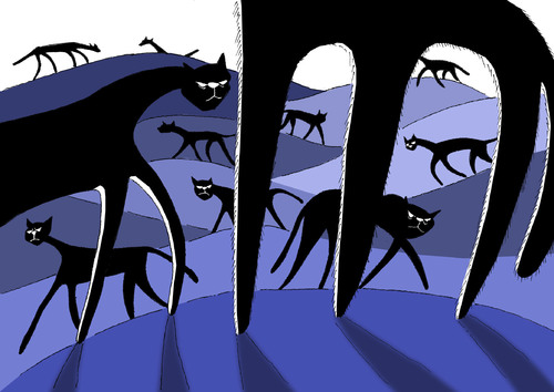 Cartoon: The Black Cats... (medium) by berk-olgun tagged the,black,cats