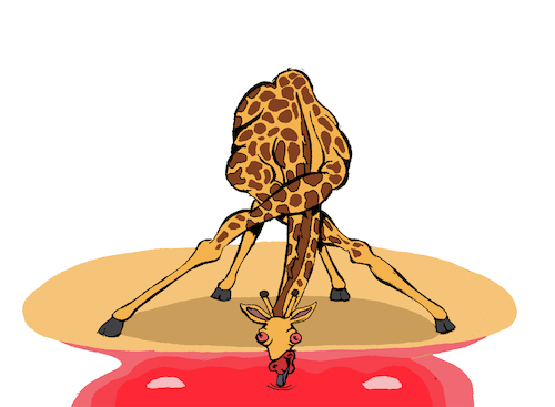Cartoon: The Drunk Giraffe... (medium) by berk-olgun tagged the,drunk,giraffe