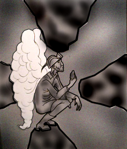 Cartoon: The Miner.. (medium) by berk-olgun tagged the,miner