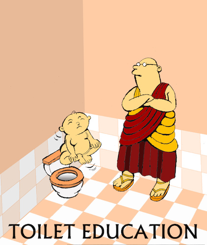 Cartoon: Toilet Education... (medium) by berk-olgun tagged toilet,education