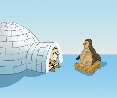Cartoon: Trojan Penguin... (medium) by berk-olgun tagged trojan,penguin