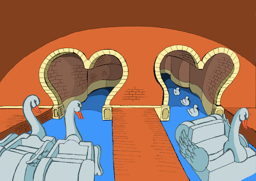 Cartoon: Tunnel of Love... (medium) by berk-olgun tagged tunnel,of,love