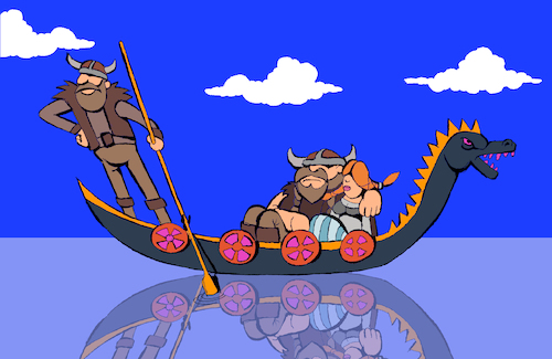 Cartoon: Viking Gondola ... (medium) by berk-olgun tagged viking,gondola