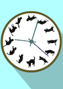 Cartoon: Falling Cat Clock... (small) by berk-olgun tagged falling,cat,clock