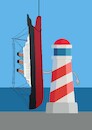 Cartoon: Fisherman... (small) by berk-olgun tagged lighthouse
