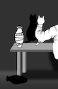 Cartoon: Shadow Cat vs The Vase... (small) by berk-olgun tagged shadow,cat