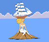 Cartoon: Ship Hat... (small) by berk-olgun tagged ship,hat