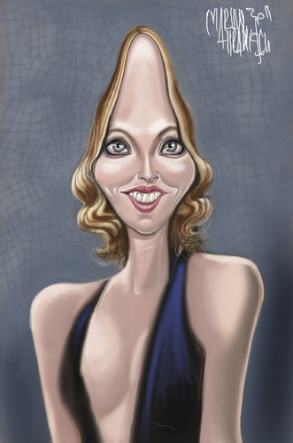 Cartoon: Amanda Seyfrid (medium) by Marian Avramescu tagged mmmmmmmmm