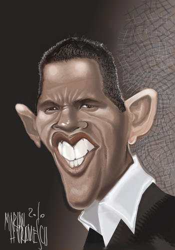 Cartoon: brother Barak (medium) by Marian Avramescu tagged mmmmmmmm