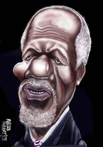 Cartoon: Koffi Anan (medium) by Marian Avramescu tagged kofi,anan