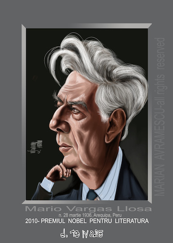 Cartoon: MARIO VARGAS LLOSA (medium) by Marian Avramescu tagged nobel
