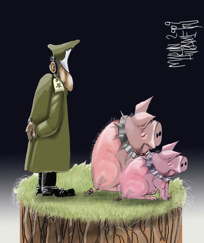 Cartoon: master of the world (medium) by Marian Avramescu tagged by,mav