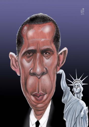 Cartoon: Obama (medium) by Marian Avramescu tagged obama