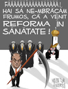 Cartoon: health reform in Romania (small) by Marian Avramescu tagged mmmmmm
