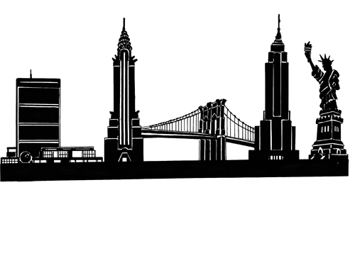 Cartoon: Skyline New York (medium) by Glenn M Bülow tagged tourismus,reisen,america,amerika,apple,big,york,new,usa,travel,city,skyline,monument,sightseeing,sights