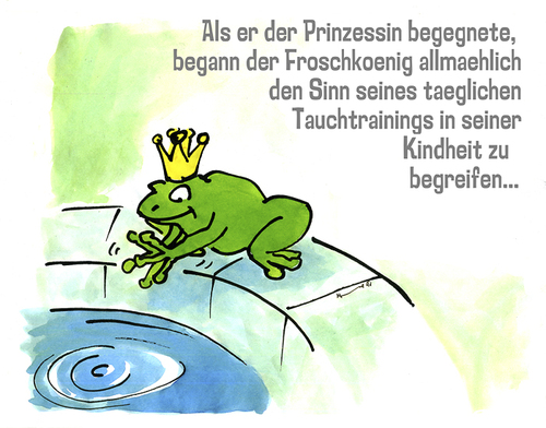 Cartoon: froschkönig (medium) by jenapaul tagged frosch,märchen,froschkönig,prinzessin