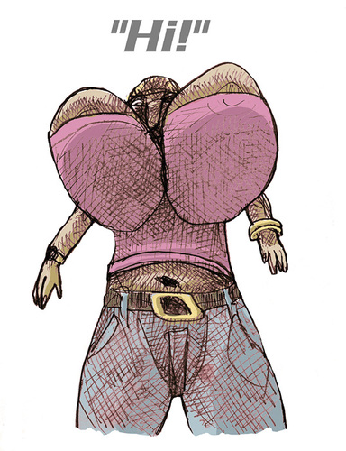 Cartoon: hi! (medium) by jenapaul tagged fashion,mode,busen,boobs,lifestyle