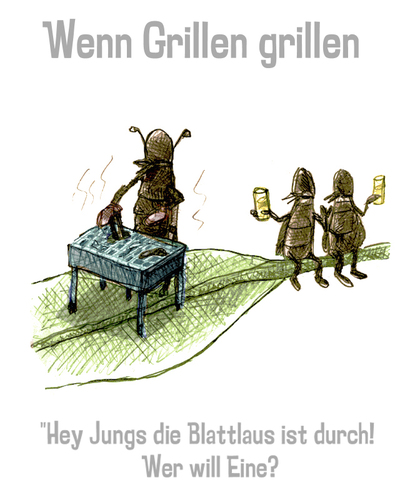 Cartoon: wenn Grillen grillen (medium) by jenapaul tagged grillen,grill,humor,sommer,insekten