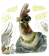 Cartoon: gockel (small) by jenapaul tagged rooster,hahn,hühner,chicken,stars