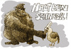 Cartoon: halt den schnabel! (small) by jenapaul tagged schnabel,humor,vogel,tiere,affe