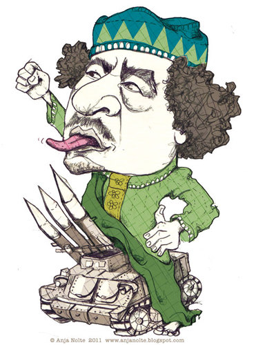 Cartoon: Gadaffi (medium) by Anja Nolte tagged gadaffi,war,weapons