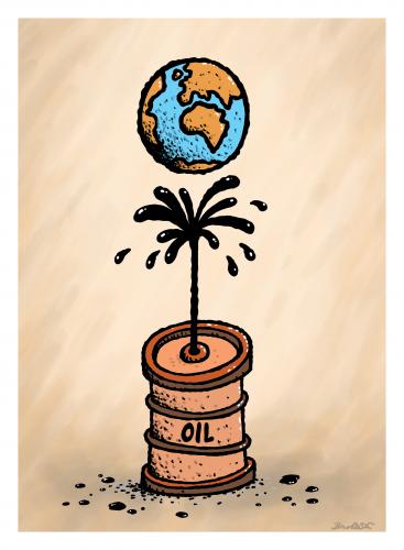 Cartoon: Earth stands on oil (medium) by svitalsky tagged oil,earth,svitalsky,svitalskybros
