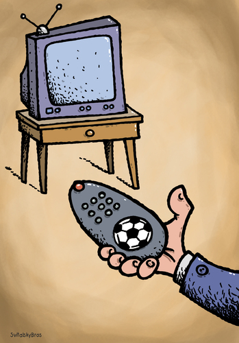 Cartoon: Football TV nation (medium) by svitalsky tagged fußball,football,ball,wm,world,championship,television,tv,control,hand,cartoon,svitalsky,svitalskybros,fußball,fussball,wm,weltmeisterschaft,sport,tv,fernsehen