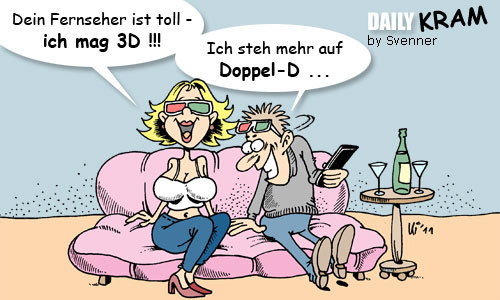 Cartoon: 3D oder Doppel-D (medium) by svenner tagged daily,fun,tv,movie,beziehung