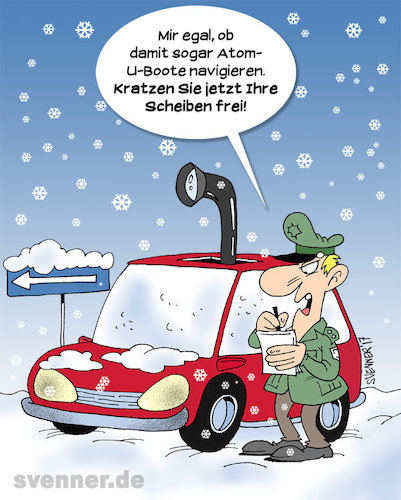 Cartoon: Cartoon Scheibenkratzen (medium) by svenner tagged winter,kfz,auto,scheibenkratzen,frost