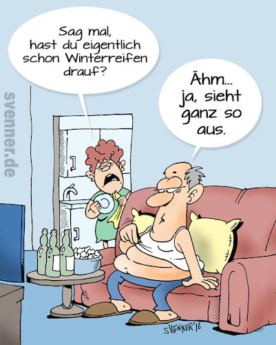 Cartoon: Cartoon Winterreifen (medium) by svenner tagged winterreifen,winter,kfz