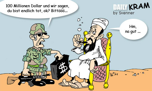 Cartoon: Osama dead? (medium) by svenner tagged usa,terror,laden,bin,osama,daily