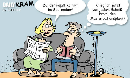 Cartoon: Papst-Besuch (medium) by svenner tagged daily,cartoon,comic,papst