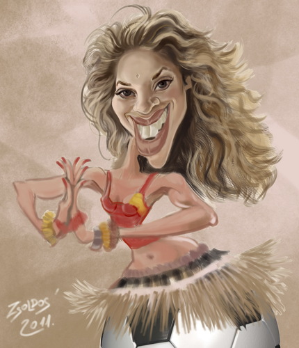 Cartoon: Shakira (medium) by zsoldos tagged wakawaka,singer