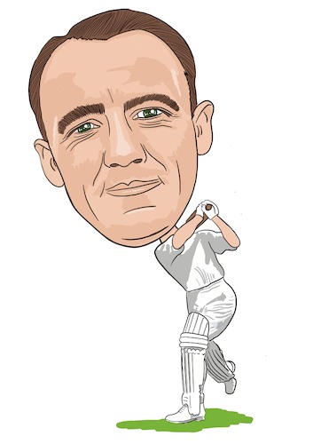 Cartoon: Don Bradman (medium) by Vandersart tagged don,bradman