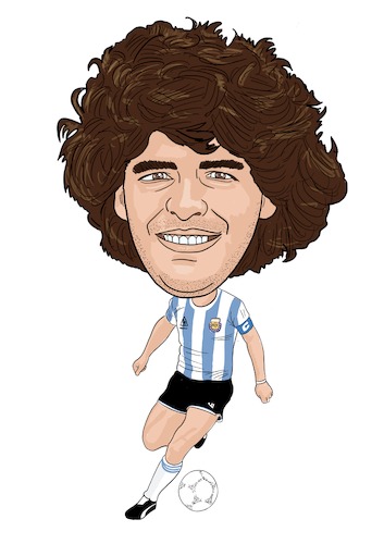Cartoon: Maradona Cartoon (medium) by Vandersart tagged cartoon,caricatures