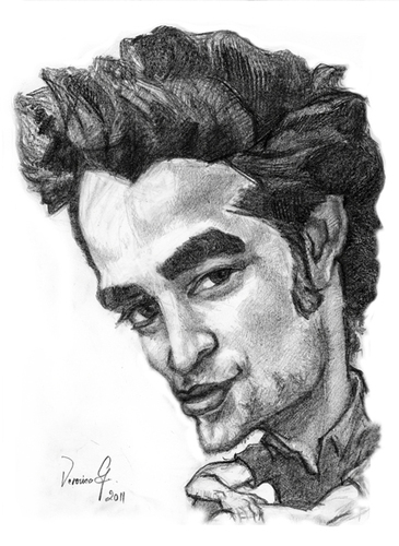 Cartoon: Robert Pattinson (medium) by Vera Gafton tagged drawing,pencil,portrait,caricature