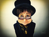 Cartoon: Yoko Ono (small) by Vera Gafton tagged caricature,musician,famous,celebrity,avant,garde,band,experimental,art,piano,peace