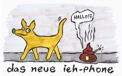 Cartoon: ieh-phone (medium) by meikel neid tagged technik,innovation,pfui,tier,kacke,modern,animals