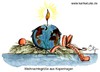 Cartoon: Frohe Weihnachten ! (small) by Bernd Ötjen tagged weihnachten,grüße,klimagipfel,weltklimagipfel,kopenhagen,umweltminister,un,konferenz,scheitern,kerze,erde,flamme,schleife,kugel,planet,klimawandel
