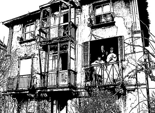 Cartoon: Balkon (medium) by zu tagged balkon,ruin,monet